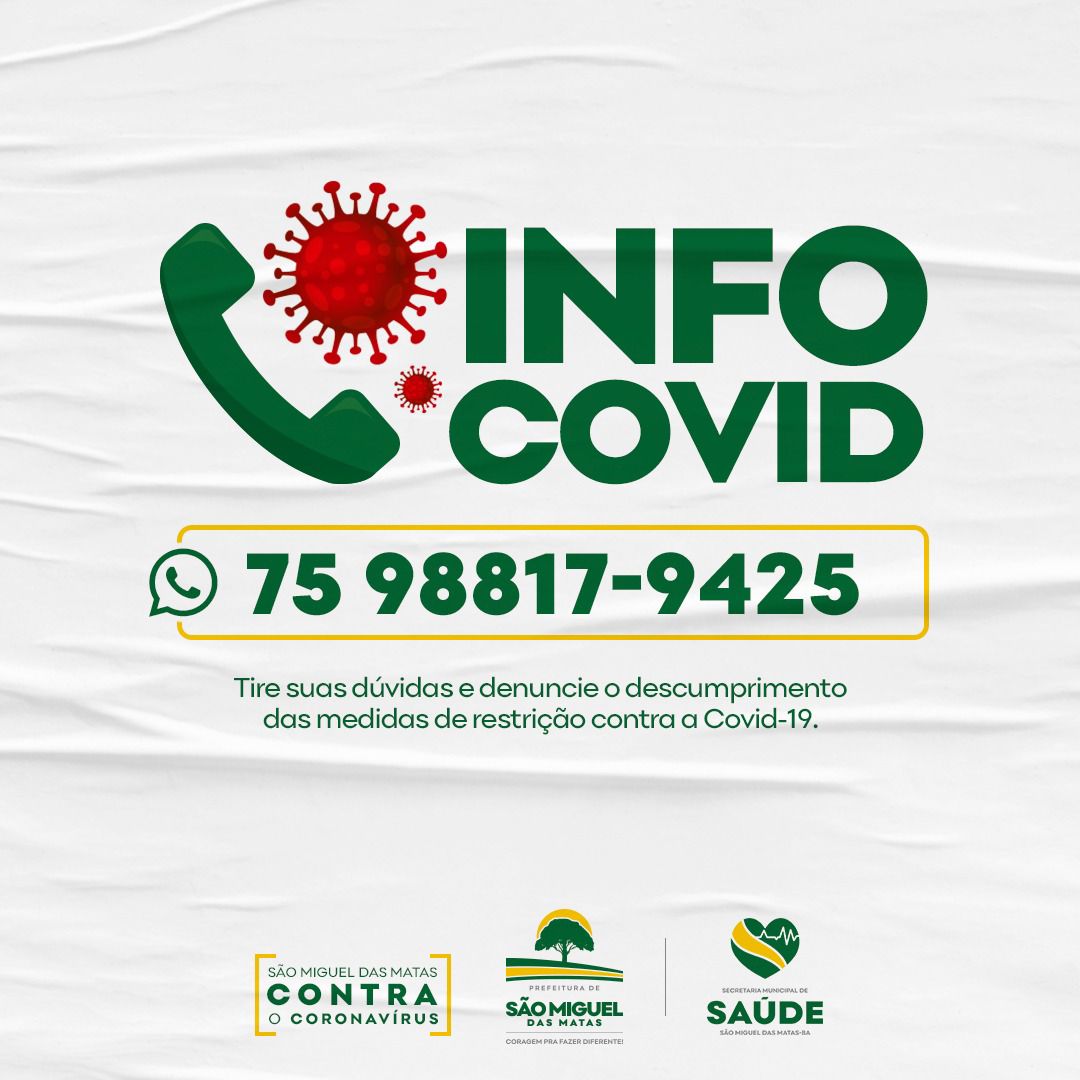 Secretaria de Saúde informa o número de atendimento e  fiscalização da COVID-19 